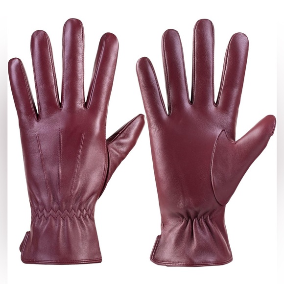 Women’s Winter Fashion Leather Gloves. NWT. Size M. - Picture 2 of 4